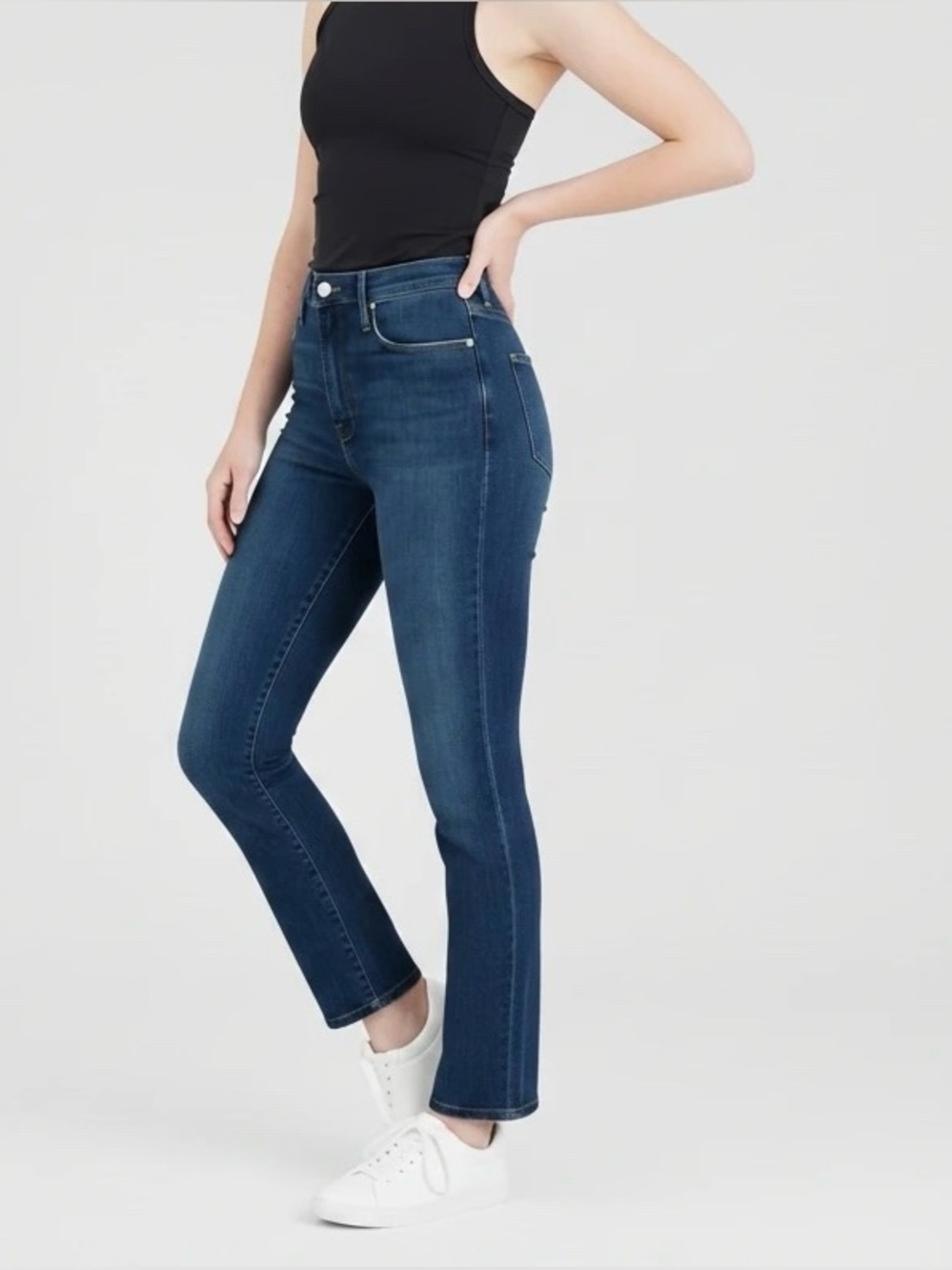 FRAME Le High Straight Long Jeans Blue NWT Size 31